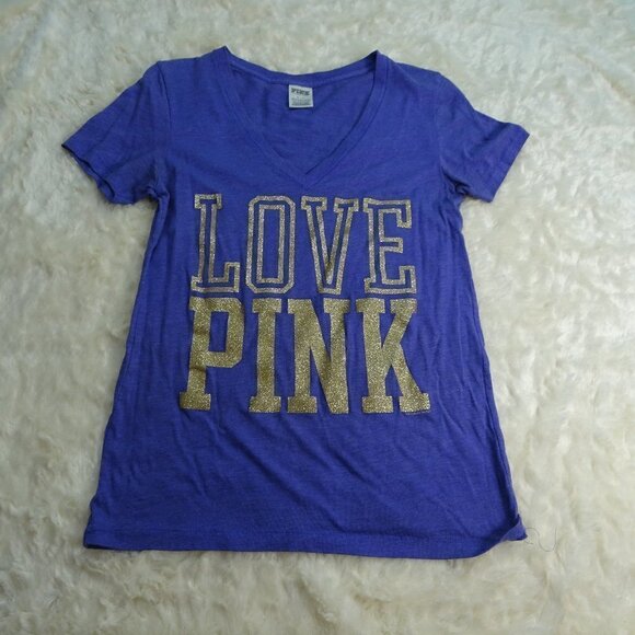 PINK Victoria's Secret Tops - Victoria's Secret Pink Purple T-Shirt Small